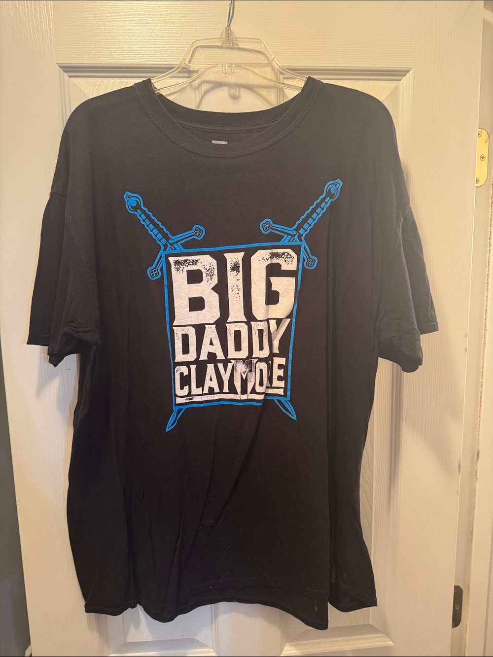 WWE Black Big Daddy Claymore Graphic Tee with Blue Accents